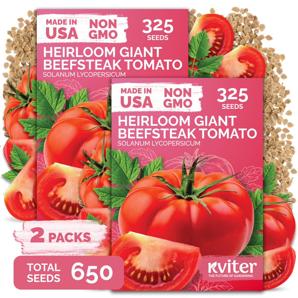 KVITER Giant Beefsteak Tomato Seeds package front view