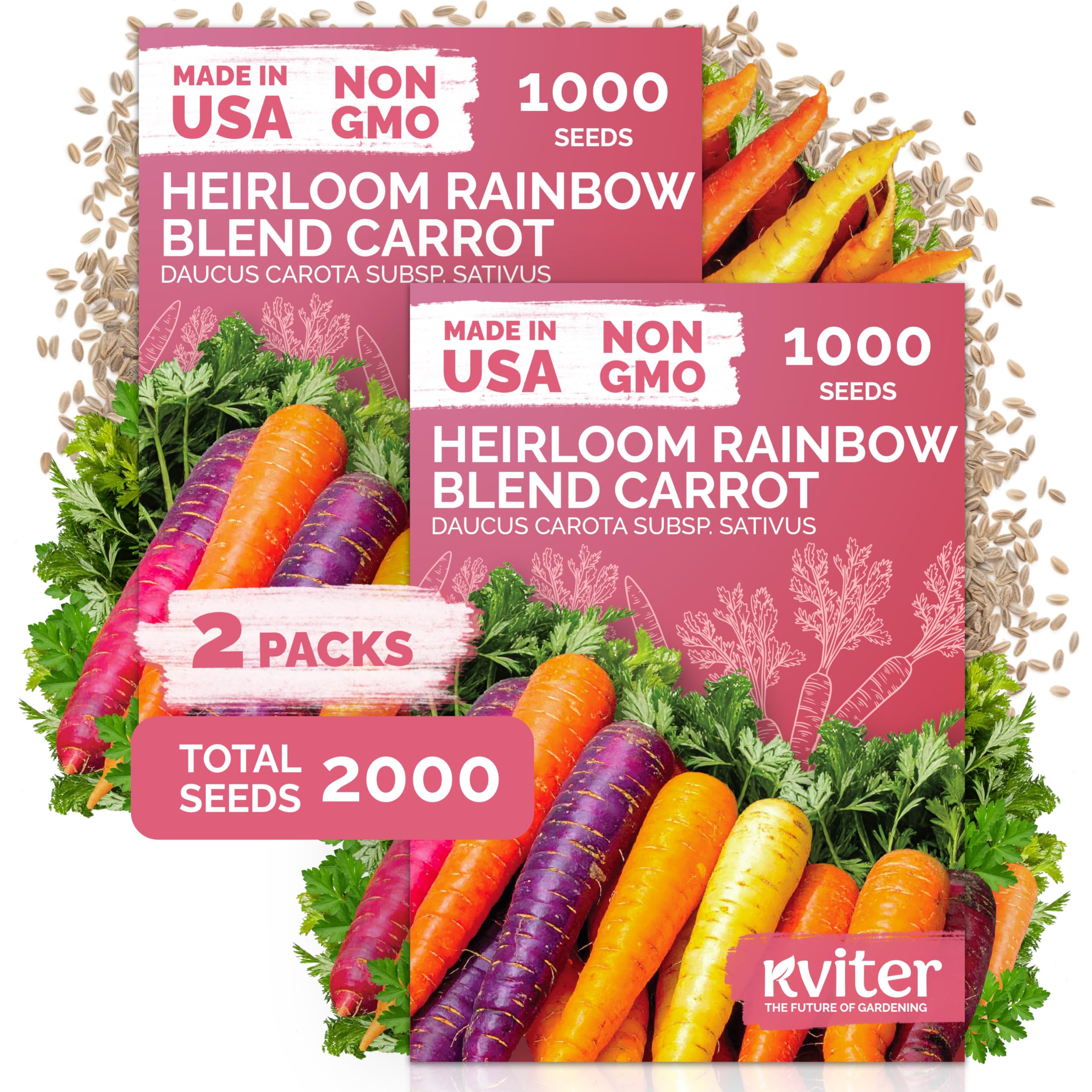 KVITER Rainbow Carrot Seeds packet front view