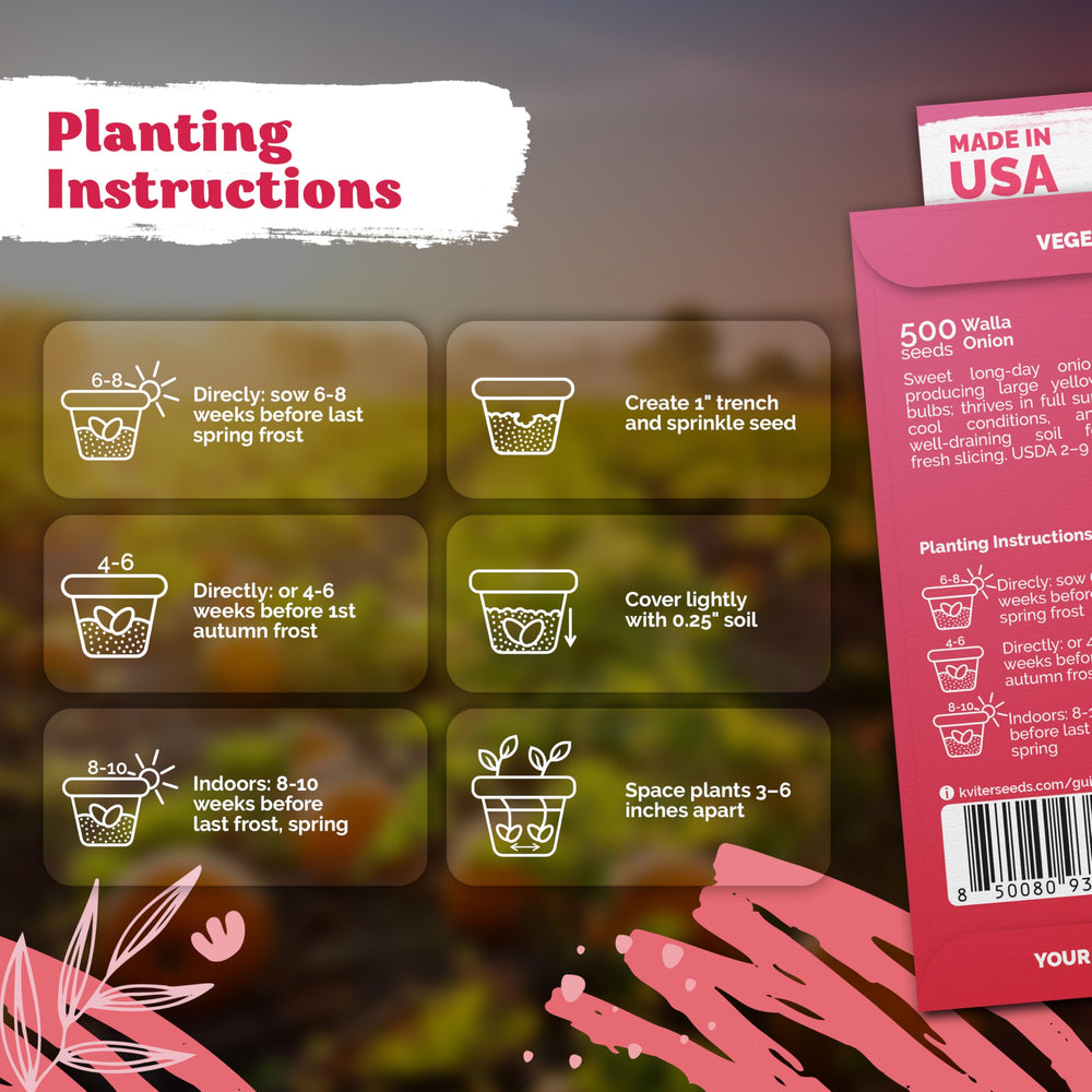 KVITER Walla Walla onion seeds planting instructions