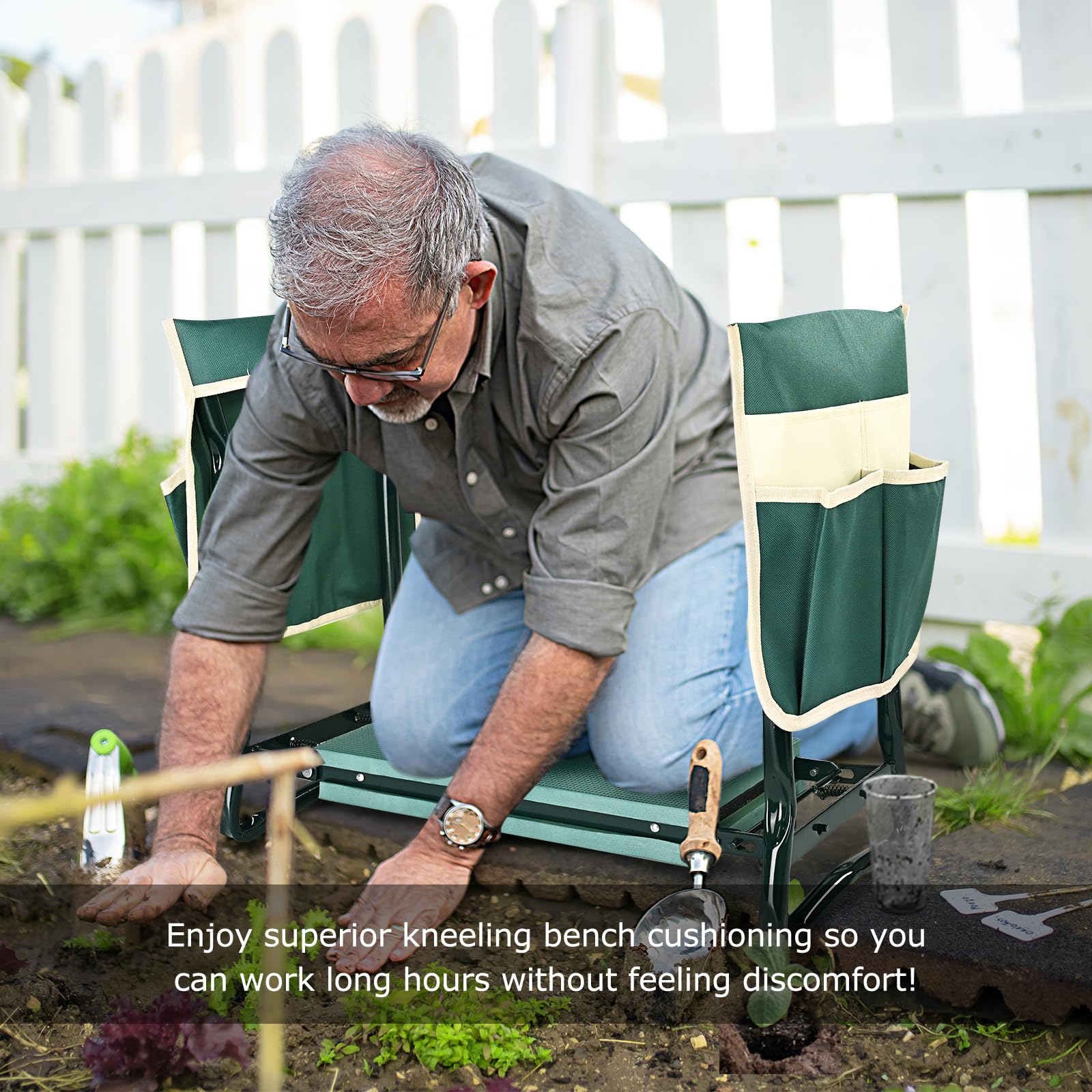 KVR Garden Kneeler displayed in a garden setting