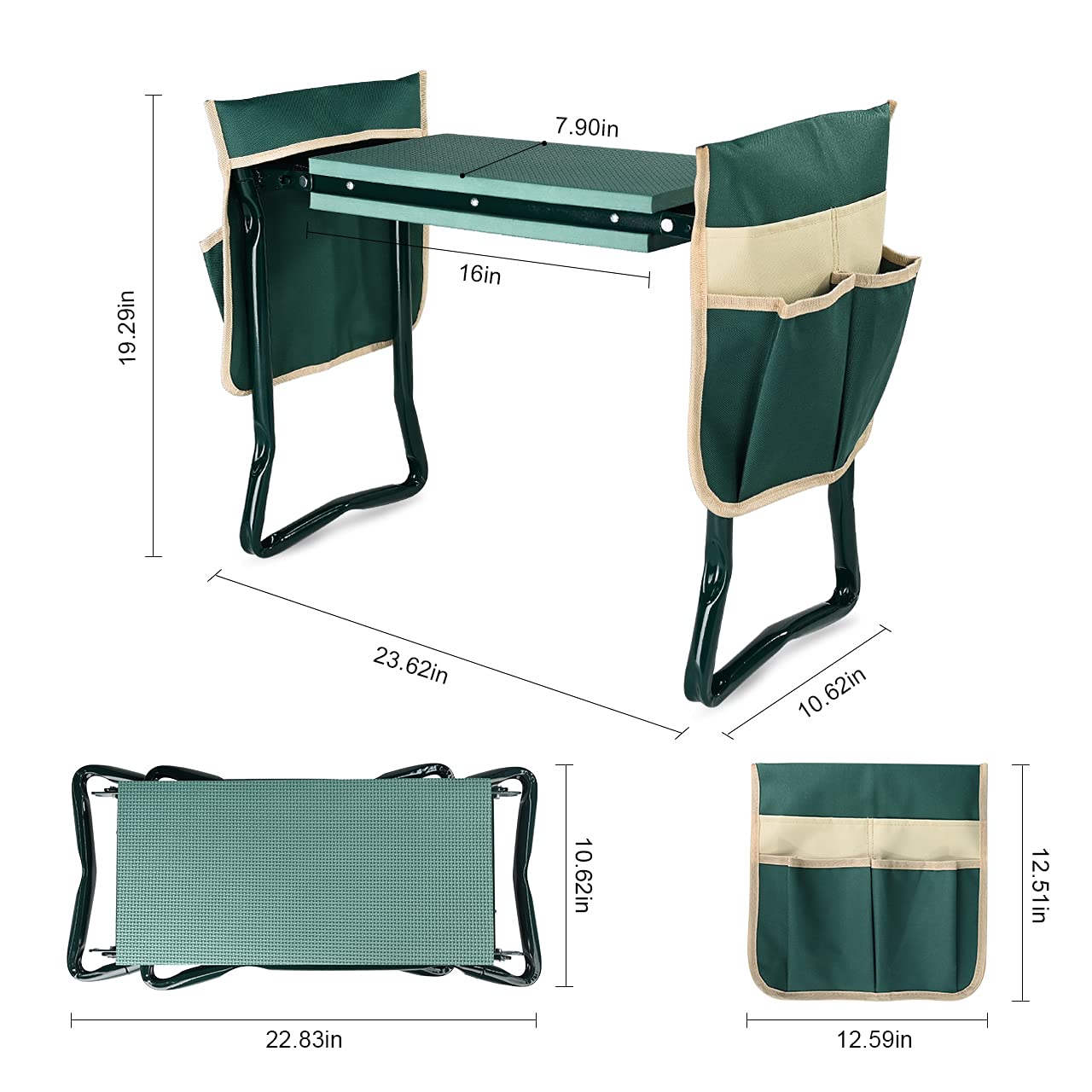KVR Garden Kneeler with a person kneeling on it