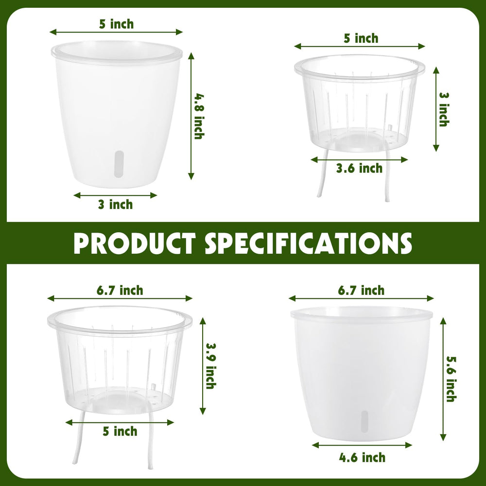 KvyusFlourish Self-Watering Pots 6.7-inch white front view