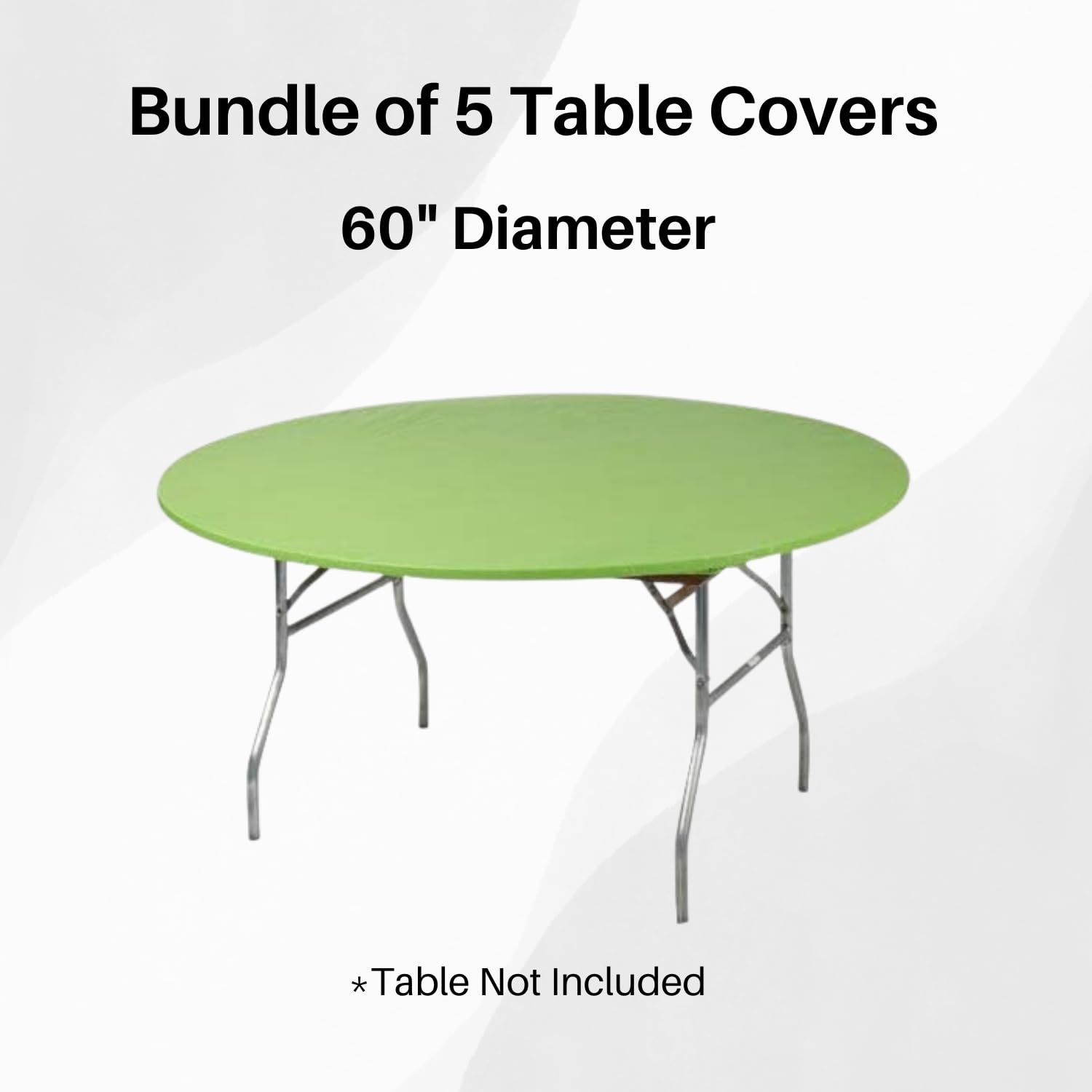 Kwik-Covers 60" Round Table Covers pack of 5, showing all colours