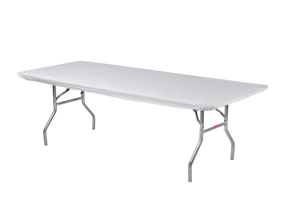 Kwik-Covers 8' rectangle table cover showing elastic corners
