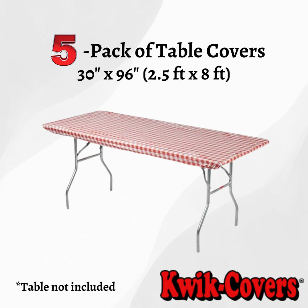 Kwik-Covers 8' rectangle table cover with elastic edges