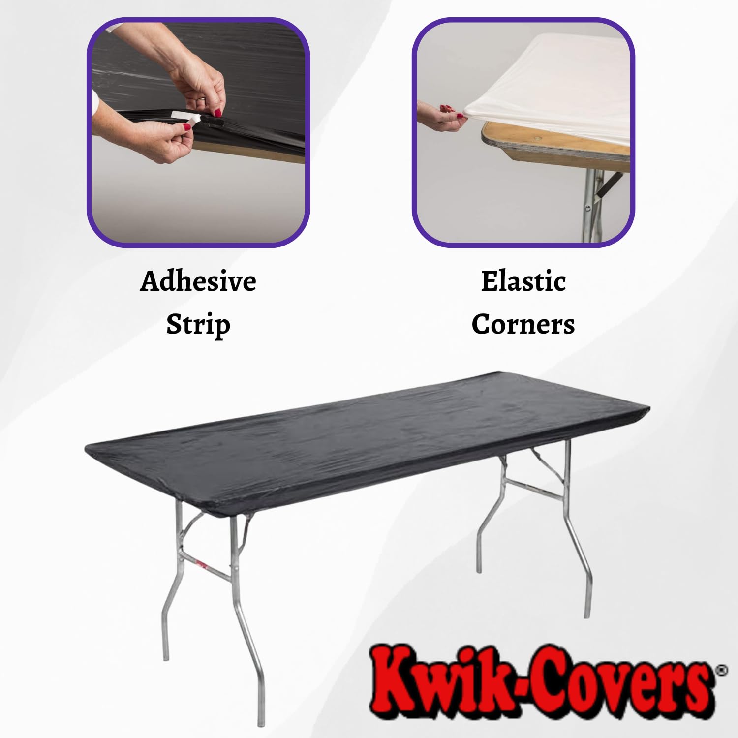 Kwik-Covers pack of 5 black table covers