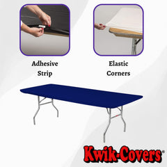 Kwik-Covers table cover fitting a 6-foot banquet table