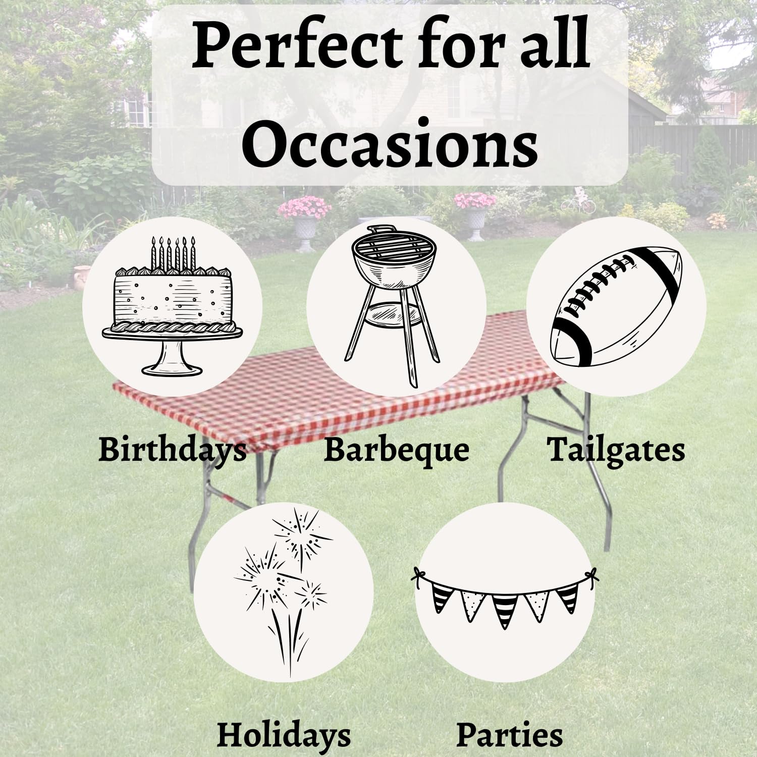 Kwik-Covers table cover fitting an 8' banquet table