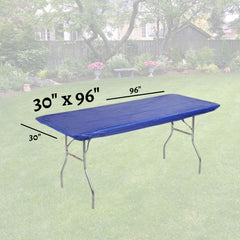 Kwik-Covers table cover on a banquet table outdoors
