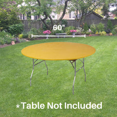 Kwik-Covers table cover on a round table, set for an event