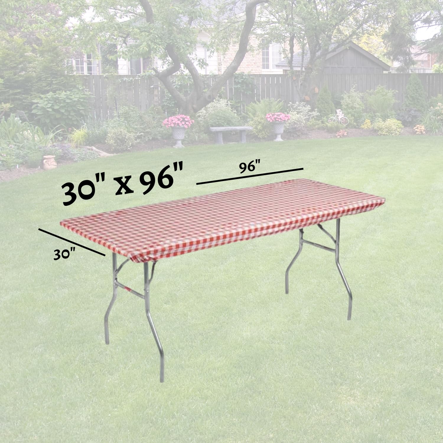 Kwik-Covers table cover showing adhesive strip backing
