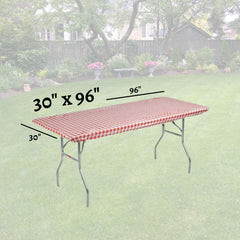 Kwik-Covers table cover showing adhesive strip backing