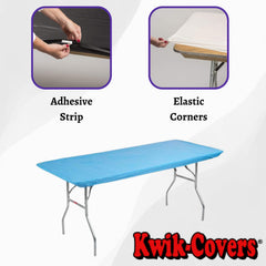 Kwik-Covers table cover showing elastic corners
