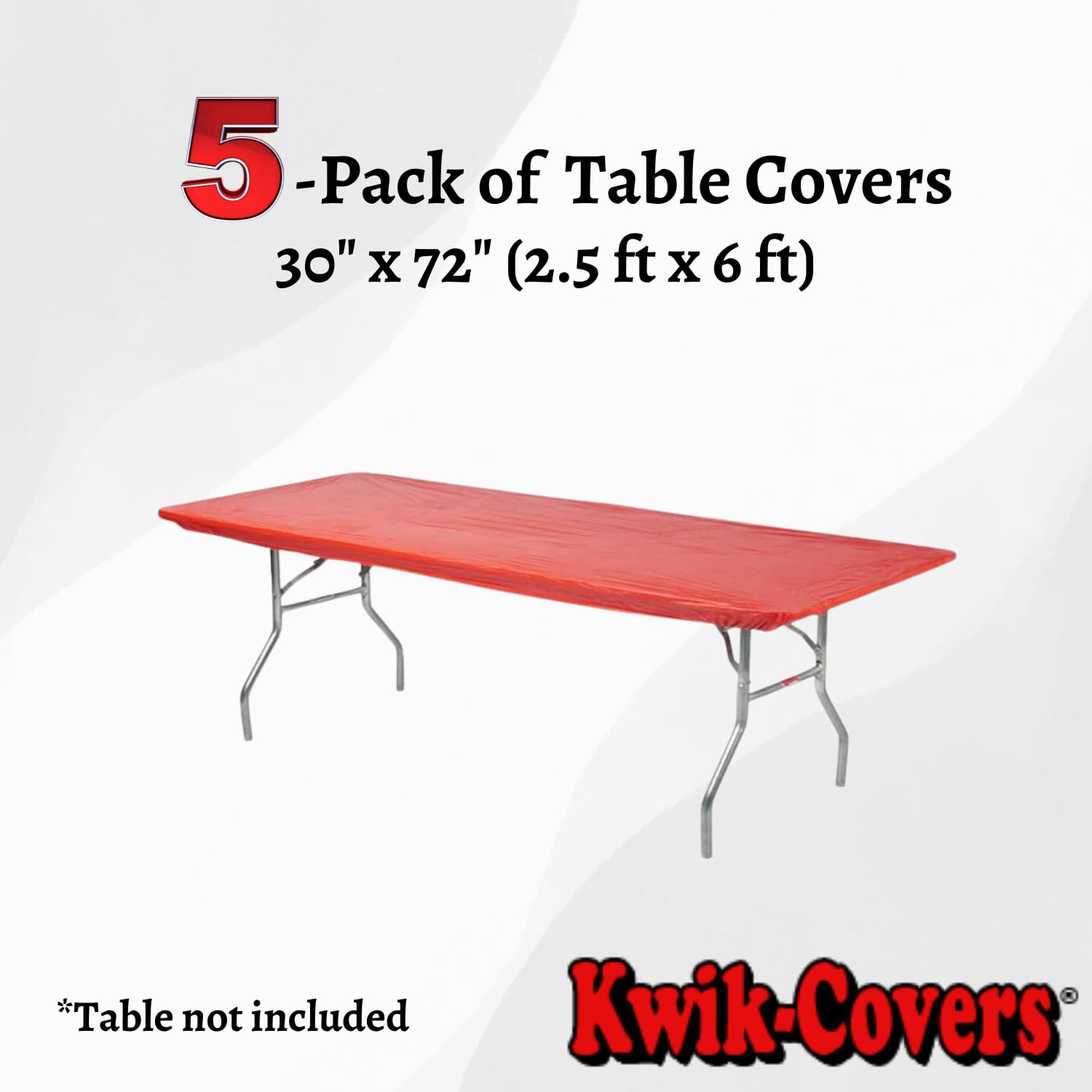 Kwik-Covers table cover showing elastic edge and adhesive strip