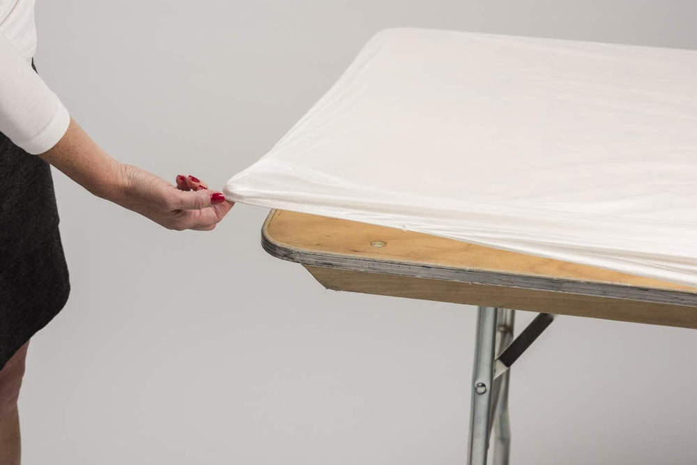 Kwik-Covers table covers stacked for storage