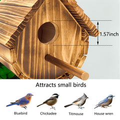 KWISAMR wooden birdhouse with detachable perch