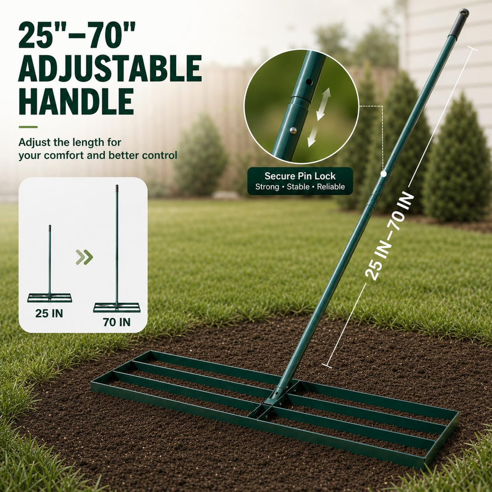 KXGBARN Lawn Leveling Rake in a garden setting