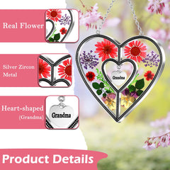 KY&BOSAM Heart Suncatcher with hook for easy display