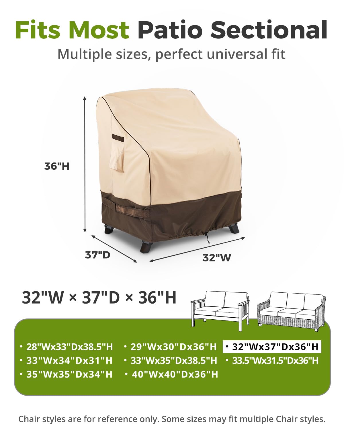 KylinLucky chair cover with padded handles