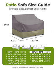 KylinLucky Loveseat Cover 52x32x34 inch, showing padded handles