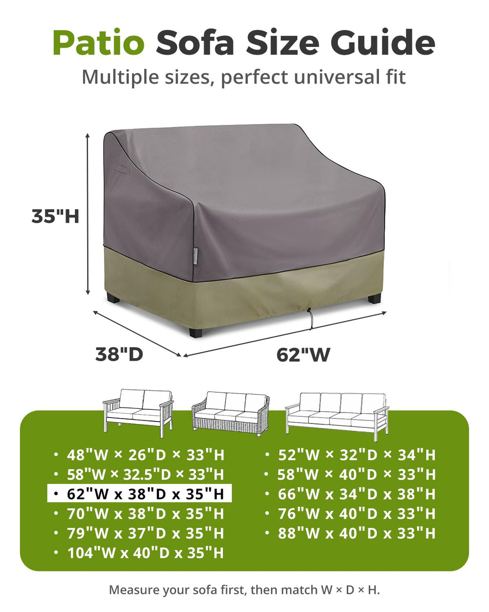KylinLucky Loveseat Cover side view with padded handles