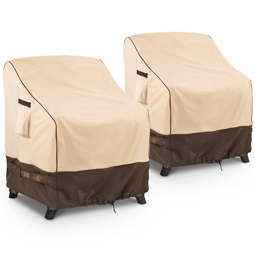 KylinLucky outdoor patio chair cover front view in khaki