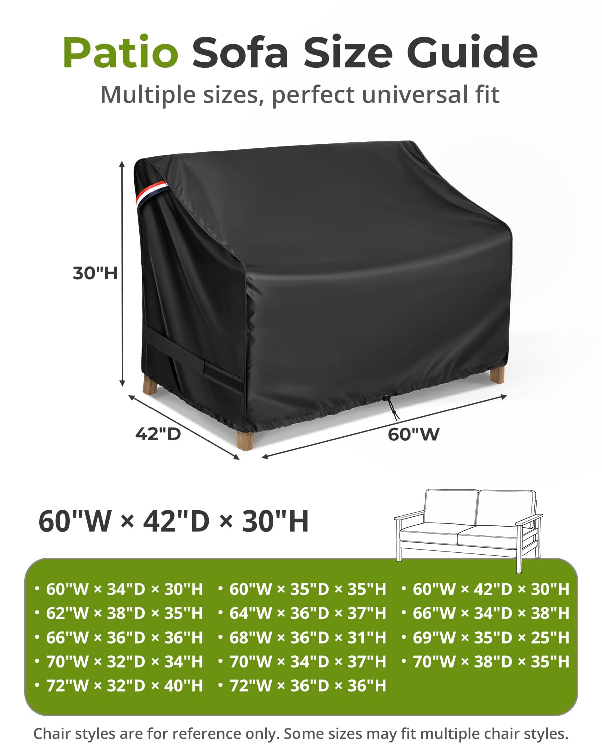 KylinLucky Outdoor Patio Sofa Cover packed for storage