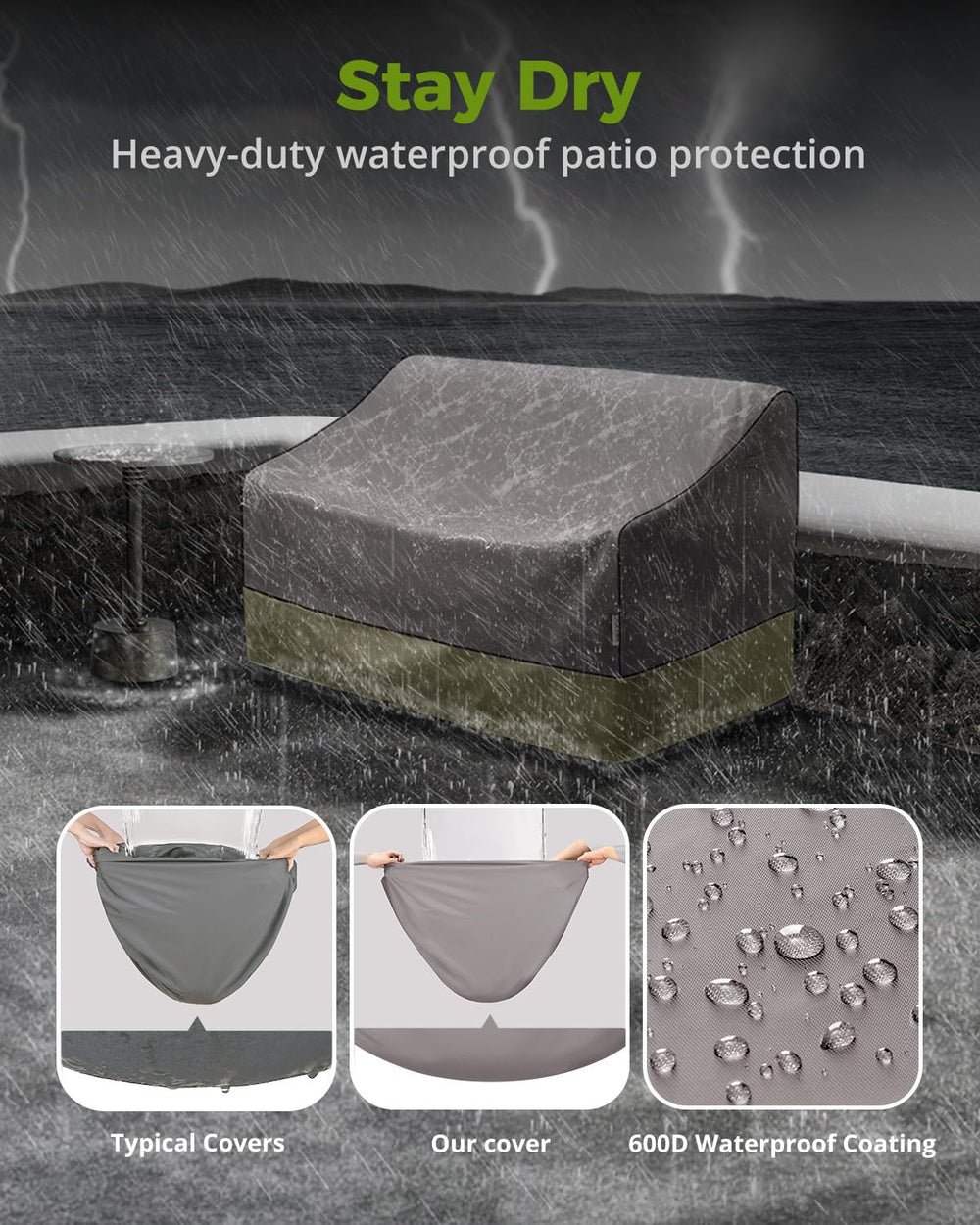 KylinLucky Outdoor Patio Sofa Cover with air vents