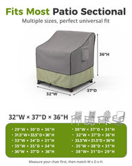 KylinLucky patio chair cover 32x37x36 inch grey back view