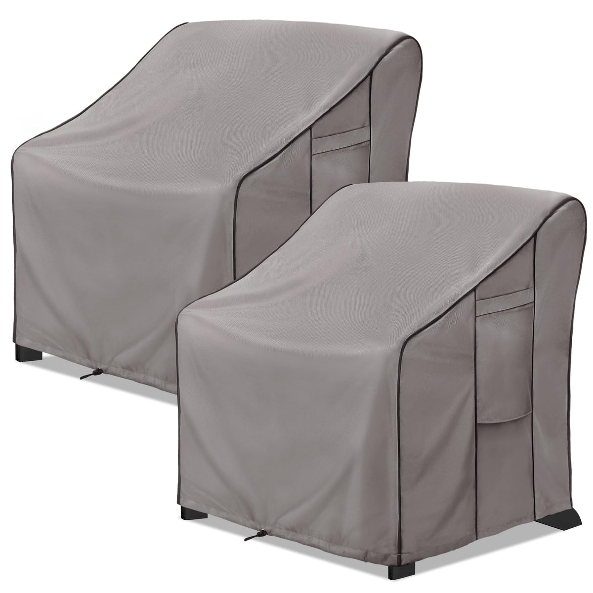 KylinLucky Patio Chair Cover front view in cloudy grey