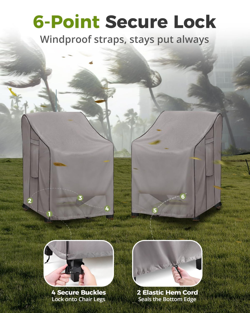 KylinLucky Patio Chair Cover showcasing air vents