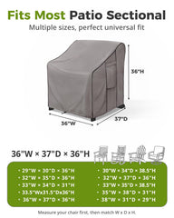 KylinLucky Patio Chair Cover side view showing padded handles