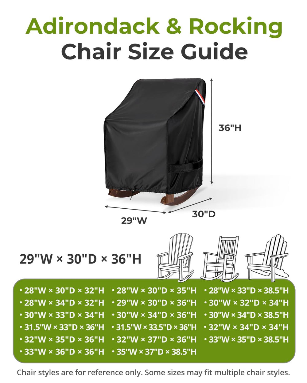 KylinLucky patio chair cover side view showing waterproof backing