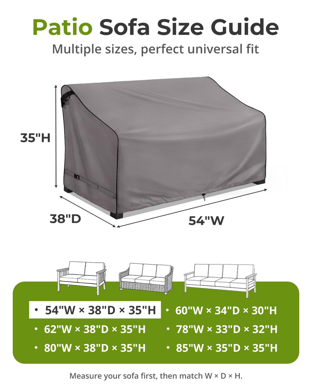 KylinLucky sofa cover showing secured fit with side straps
