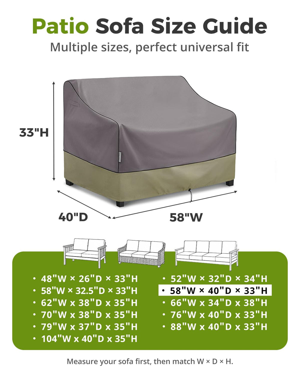 KylinLucky waterproof loveseat cover with padded handles