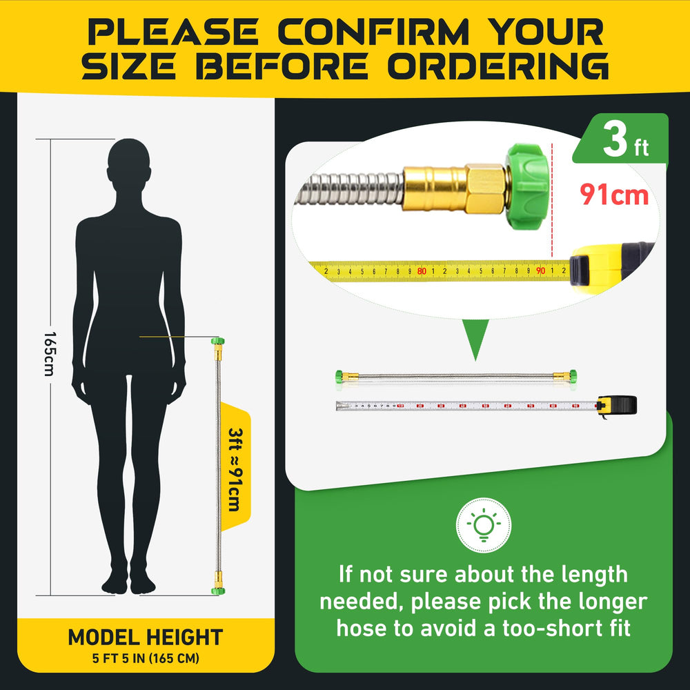 Kytvl 3FT Short Garden Hose in garden setting