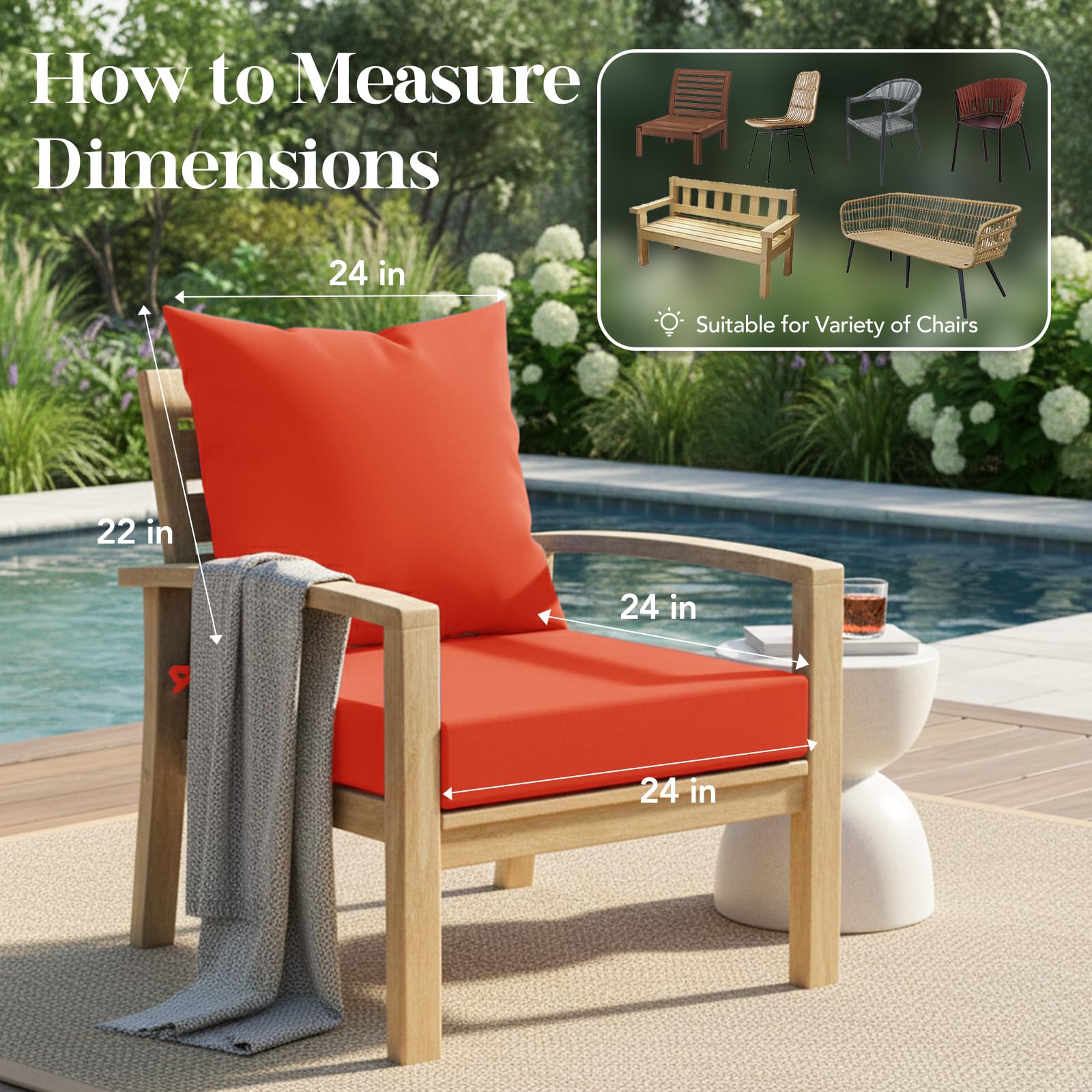 L'AGRATY cushions on a balcony setting for outdoor use