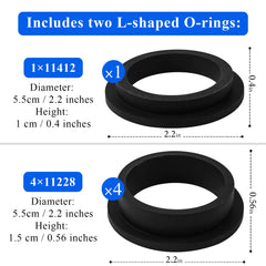 L-shaped o-rings from the Shuisen Sand Filter Pump Gasket set
