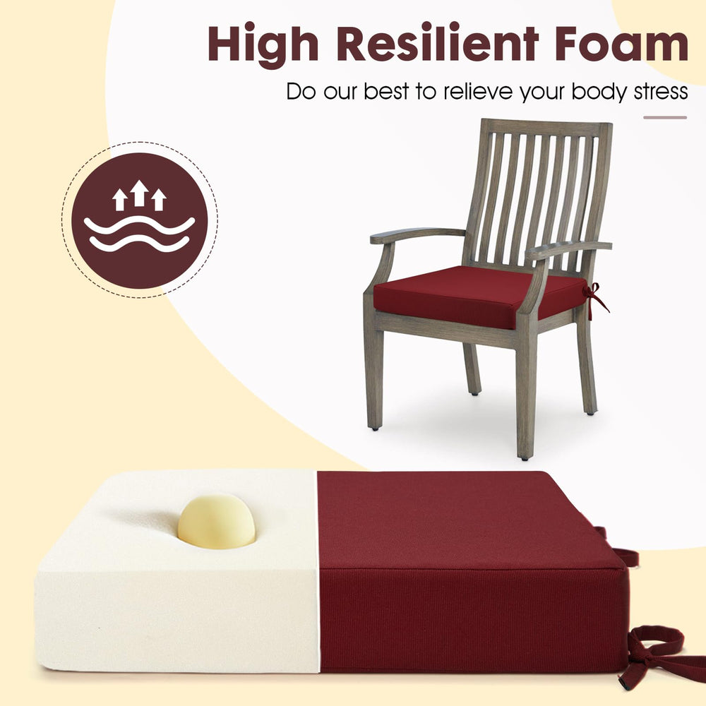 LA COUSSIN cushion on a patio chair in a garden setting