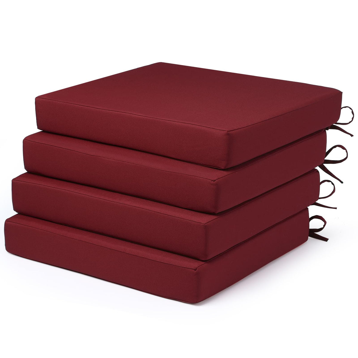 LA COUSSIN Outdoor Chair Cushion set of 4 in burgundy