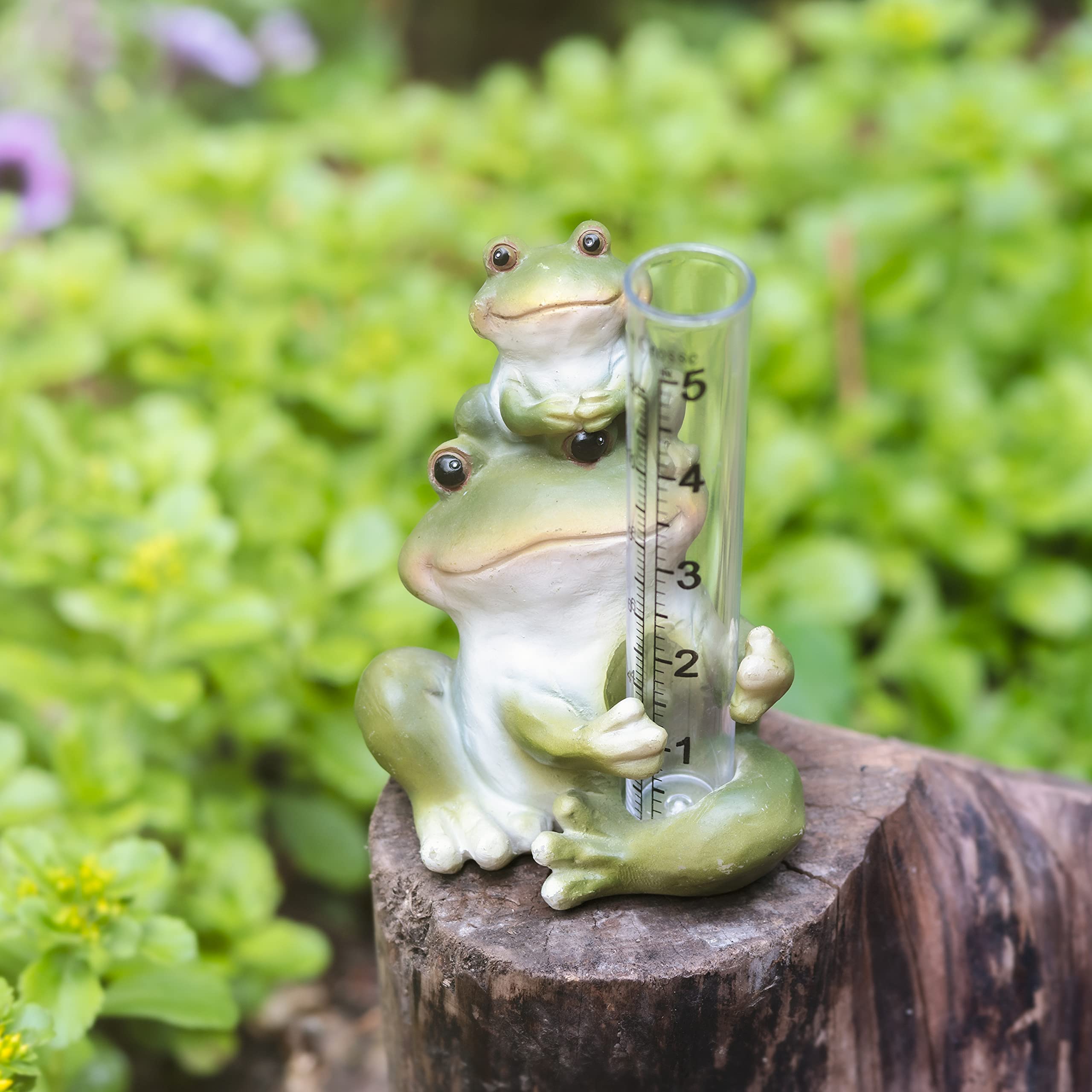 La Crosse Frog Rain Gauge with rainfall measurement display