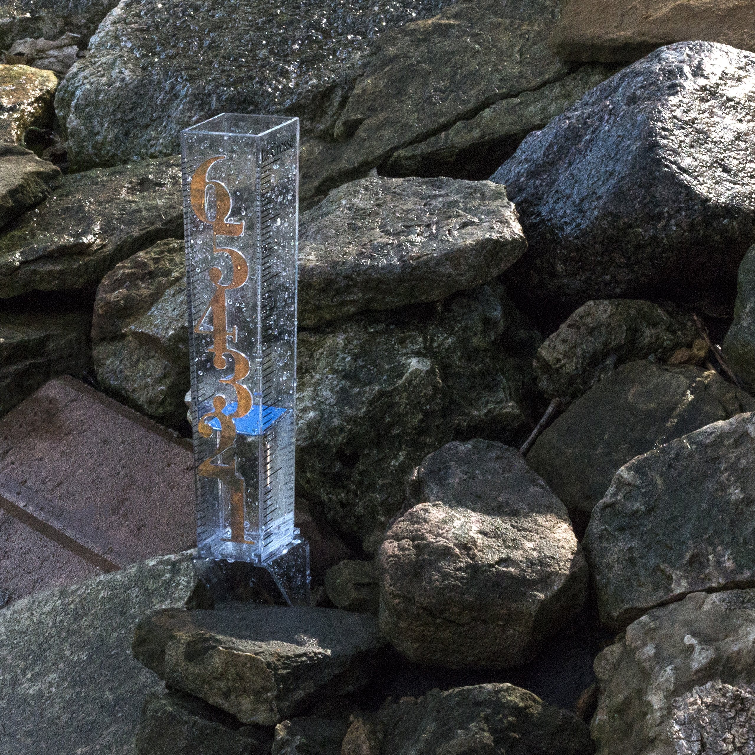 La Crosse rain gauge displaying rainfall measurement