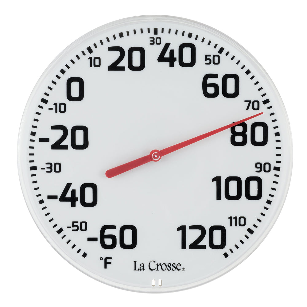 La Crosse Technology 8" Round Analog Dial Thermometer front view