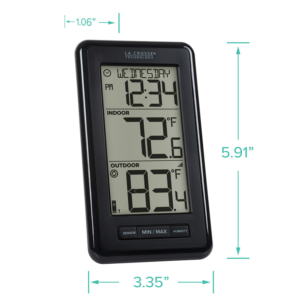 La Crosse Technology thermometer displaying indoor humidity