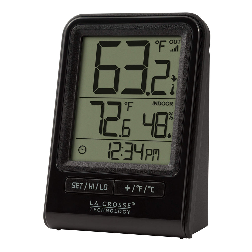 La Crosse Technology Wireless Thermometer monochromatic display showing temperature