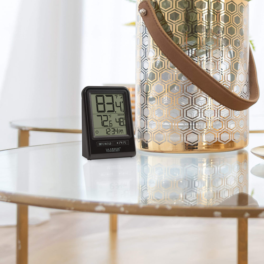 La Crosse Technology Wireless Thermometer with sleek black design
