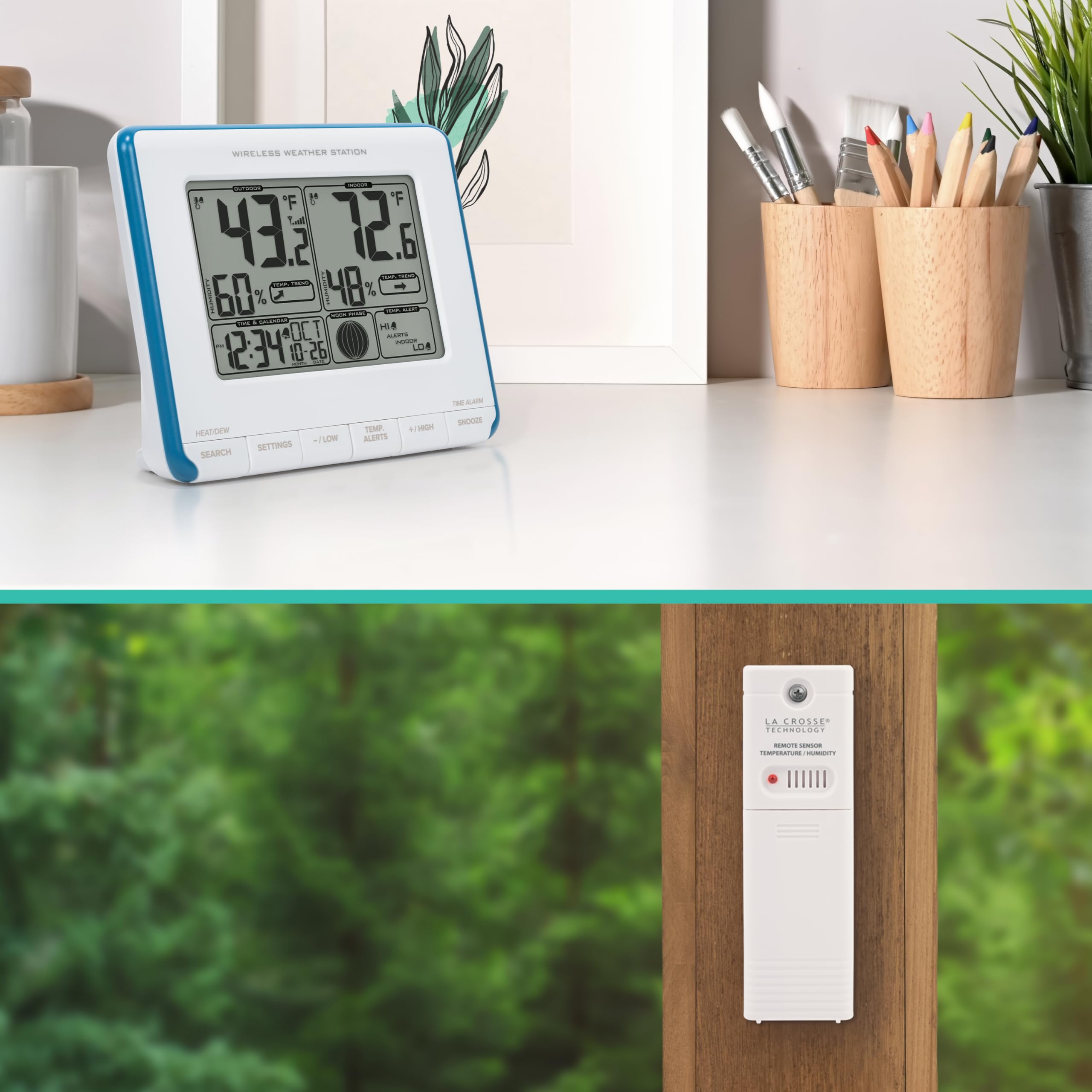 La Crosse Technology Wireless Weather Station in a garden setting