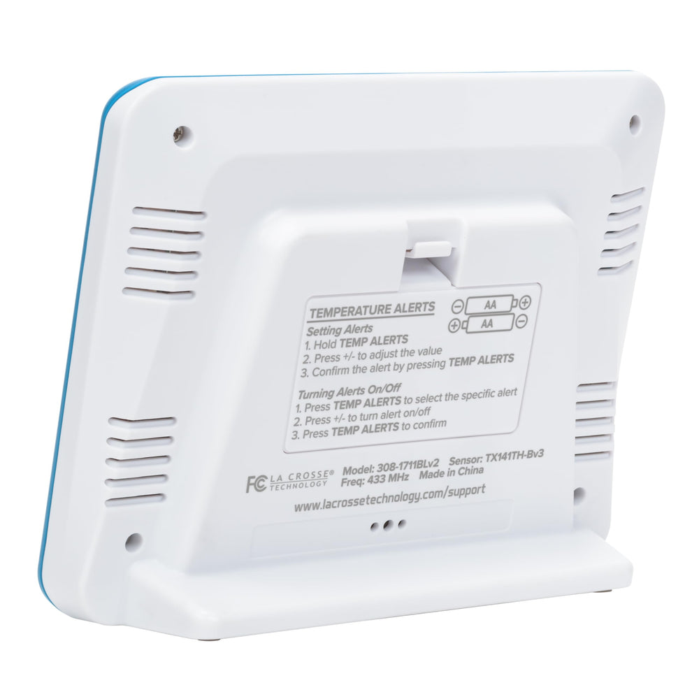 La Crosse Technology Wireless Weather Station showing temperature and humidity