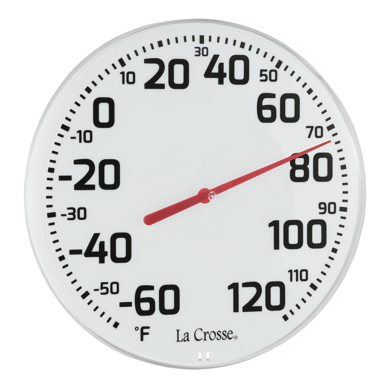 La Crosse thermometer mounted on a wall