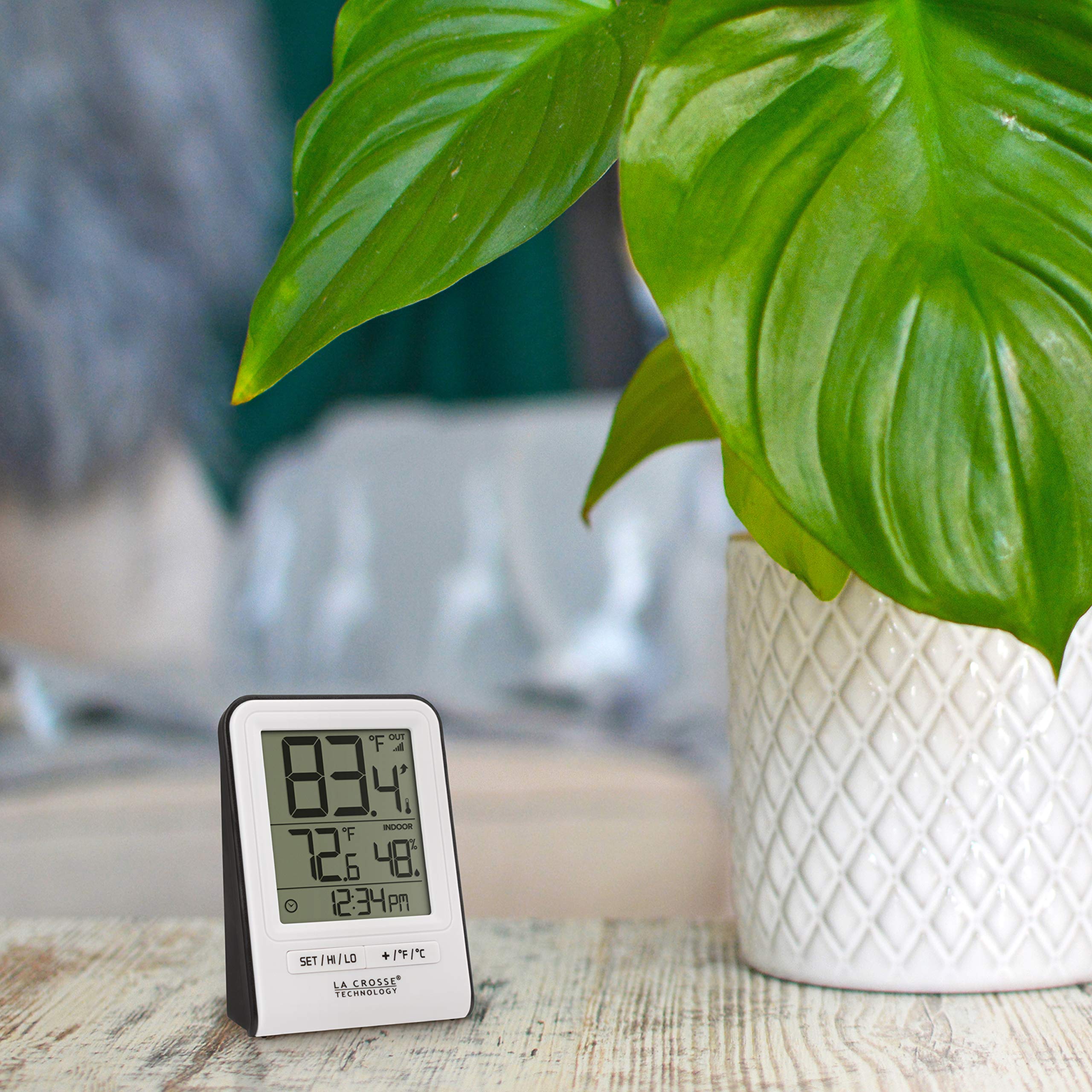 La Crosse Wireless Thermometer on a desktop